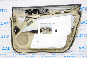 Обшивка двери карточка передняя левая Ford Fusion mk5 13-16 беж, вставка под дерево, под чистку