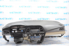 Торпедо передняя панель без AIRBAG Hyundai Sonata 15-17 черн, царапины, сломан каркас, под химч