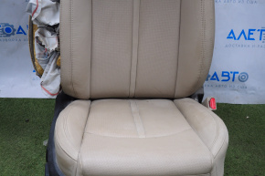 Пасажирське сидіння Hyundai Sonata 15-17 без airbag, електро, шкіра беж, що стрільнуло