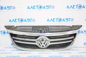 Грати радіатора grill у зборі VW Tiguan 09-11 дорест зі значком, зламані кріплення обрамлення