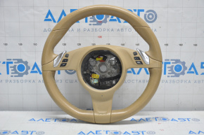 Руль голый Porsche Cayenne 958 11-14 кожа беж, с кнопками