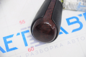 Ручка КПП Toyota Camry v50 12-14 usa резина, вставка под красное дерево, царапины