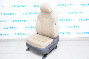Водительское сидение Hyundai Sonata 11-15 с airbag, электро, подогрев, кожа беж, трещины на коже