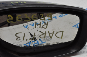 Зеркало боковое правое Dodge Dart 13-16 3 пина, черное, разбит элемент