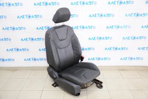 Пасажирське сидіння Ford Focus mk3 15-18 рест, titanium з airbag шкіра чорний, механічний