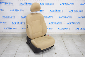 Пасажирське сидіння Hyundai Sonata 11-15 без airbag, механічне, ганчірка беж, під хімчистку, дрібні дефекти на тканині