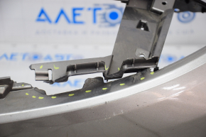 Бампер передний голый Kia Optima 14-15 рест графит, сломана верхняя часть, трещины надрывы, сломаны крепления