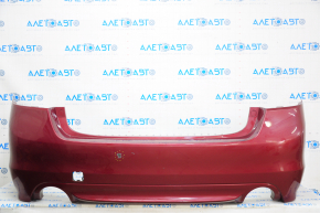 Бампер задний голый Subaru Legacy 15-19 красный, затерт, трещина в креплении, треснут