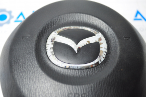 Подушка безпеки airbag в кермо водійська Mazda 3 14-16 BM дорест чорний поліз хром значок, зламано кріплення