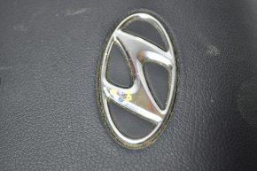 Подушка безпеки airbag в кермо водійська Hyundai Sonata 11-15 іржавий піропотрон, вм'ятина на емблемі