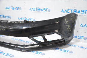 Бампер передний голый VW Jetta 15-18 USA черный отсутствуют фрагменты, надломы, сломаны крепления, примят, запилен