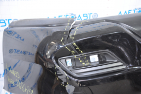 Бампер задний голый Nissan Sentra 16-19 рест черный надрыв снизу, оторваны крепления, запилен угол, примят
