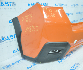 Бампер задний голый Subaru XV Crosstrek 13-17 оранжевый надрывы, сломаны крепления, запилен, деланный