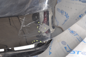 Бампер задний голый Hyundai Sonata 15-17 черный царапины, вмятины, надрыв крепления