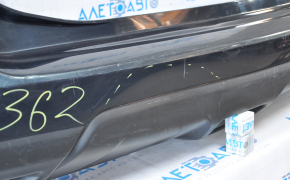 Бампер задний голый Nissan Rogue 14-16 синий порвана левая часть, надрывы креплений, вмятина по центру, царапины