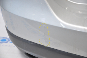 Бампер задний голый Nissan Rogue 14-16 серебро нет правой части, вмятина, потерт низ