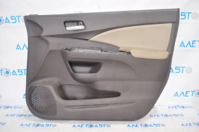 Обшивка дверей картка перед правою Honda CRV 12-14 чорна, сіра встака, під чистку