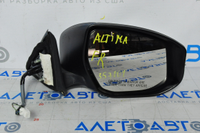 Зеркало боковое правое Nissan Altima 13-18 5 пинов, поворотник, графит, разбит поворотник, прижато
