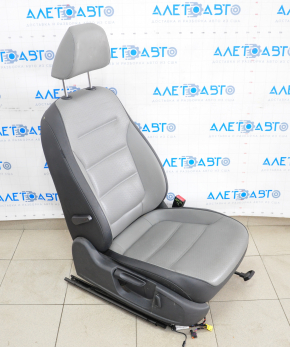 Пассажирское сидение VW Jetta 11-18 USA с airbag, кожа сер+чер, механич+электро