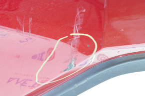 Бампер передний голый Nissan Rogue 14-16 красный, прижат, царапина