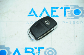 Ключ Hyundai Sonata 15-17 4 кнопки, поліз хром