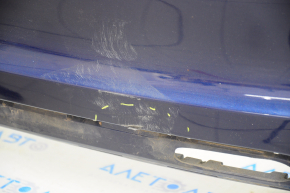 Бампер задний голый VW Jetta 11-14 USA hybrid, синий, затерт, сломано крепление