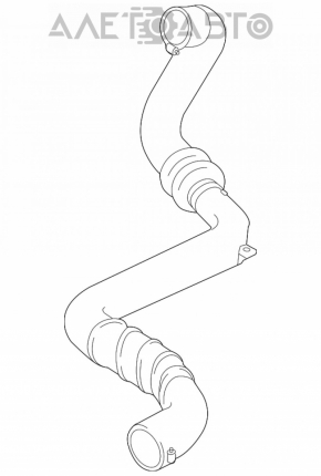 Патрубок на интеркулер левый Lincoln MKZ 13-16 2.0T задний резина