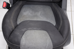 Сидіння водія Jeep Cherokee KL 14-18 без airbag, електро, ганчірка чорн з сірими вставками, під хімчистку