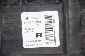 Фара передня права гола Jeep Cherokee KL 14-18 дорест галоген чорний, пісок
