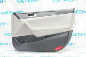 Обшивка двери карточка передняя правая Hyundai Sonata 15-19 серая