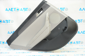 Обшивка двери карточка задняя левая Hyundai Sonata 15-19 черн с серой вставкой пластик, подлокотник кожа, сер молдинг структура