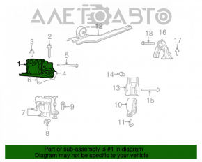 Подушка двигателя правая Jeep Compass 11-16 2.0, 2.4, AWD, FWD, потресканная