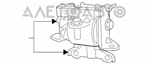 Подушка двигуна ліва Jeep Compass 11-16 2.0, 2.4, AWD, FWD, потріскана