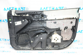 Обшивка двери карточка передняя левая Toyota Camry v70 18- черн с черн вставкой пластик, подлокотник резина, без плафона