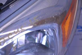 Фара передняя левая голая Ford Focus mk3 15-18 рест, галоген, светлая, паутинка