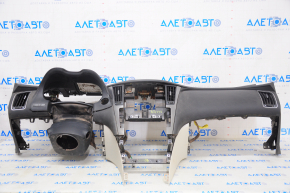 Торпедо передняя панель с AIRBAG Infiniti Q50 14-17 черная, BOSE