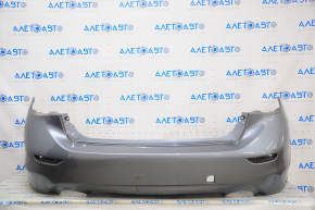 Бампер задній голий Infiniti Q50 14-17 синій, затертий, тріщина у кріпленні