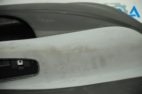 Обшивка двери карточка передняя левая Fiat 500L 14- черная с серой вставкой тряпка, под химчистку, царапины