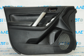 Обшивка двери карточка передняя левая Subaru Forester 14-18 SJ черн с черной вставкой кожа, подлокотник кожа, harman kardon
