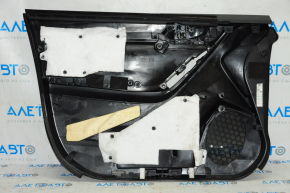 Обшивка дверей картка перед прав Subaru Forester 14-18 SJ чорна з чорною вставкою шкіра, підлокітник шкіра, harman kardon