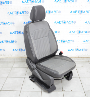 Пассажирское сидение Ford Escape MK3 17- с airbag, механич, кожа + тряпка, черно-серый, под химч
