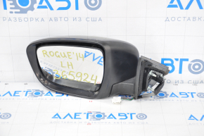 Зеркало боковое левое Nissan Rogue 14-20 5 пинов, поворотник, синее протерт поворотник