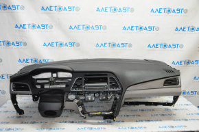Торпедо передня панель без AIRBAG Hyundai Sonata 15-17 сірі накладки після ремонту