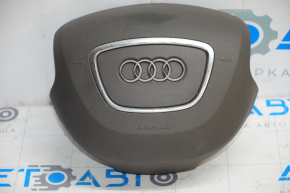 Подушка безопасности airbag в руль водительская Audi Q5 8R 13-17 темный беж, облез хром, потертость