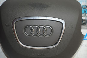 Подушка безпеки airbag в кермо водійська Audi Q5 8R 13-17 темний беж, обліз хром, потертість