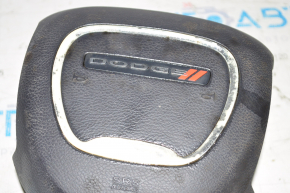 Подушка безпеки airbag в кермо водійська Dodge Challenger 15-19 чорна, обліз хром