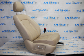 Пассажирское сидение Audi Q5 8R 09-17 с airbag, электро, кожа беж, трещины на коже