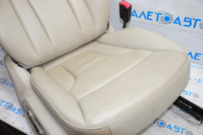 Пасажирське сидіння Audi Q5 8R 09-17 з airbag, електро, шкіра беж, тріщини на шкірі