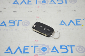 Ключ VW Jetta 11-18 USA 4 кнопки, розкладний, затертий