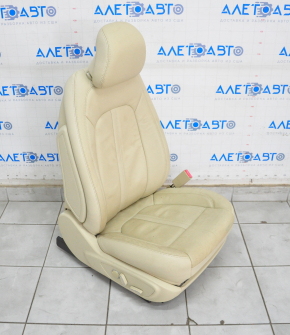 Пасажирське сидіння Lincoln MKZ 13-16 з airbag, електро, підігрів, шкіра беж, потерто